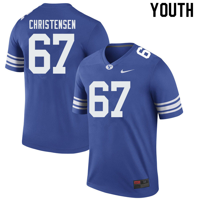 Youth #67 Brady Christensen BYU Cougars College Football Jerseys Sale-Royal - Click Image to Close
